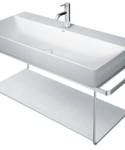 Consola metalica suspendata pentru lavoar Duravit DuraSquare 865x451mm cu port-prosop reversibil fara raft crom