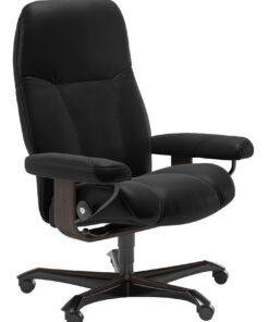 Scaun birou Stressless Consul Office cadru wenge tapiterie piele Batik Black