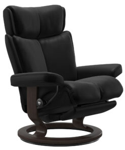 Fotoliu recliner Stressless Magic Classic Power cadru wenge tapiterie piele Batik Black
