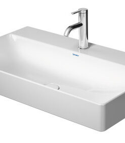 Lavoar Duravit DuraSquare 80x47 cm fara preaplin cu capac ceramic pentru ventil inclus si finisaj suplimentar