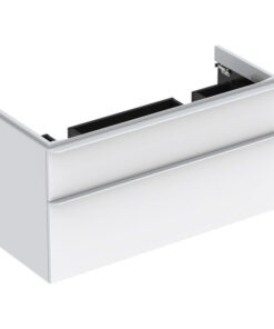 Dulap baza Geberit Smyle Square pentru lavoar dublu 120cm doua sertare alb lucios
