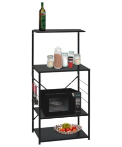vidaXL Dulap cuptor microunde, negru, 60x39,6x123 cm, lemn prelucrat