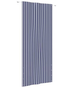vidaXL Paravan de balcon,albastru și alb, 120x240 cm, țesătură oxford