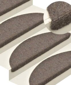 vidaXL Covorașe scări autoadezive, 5 buc., crem, 65x21x4 cm, punch