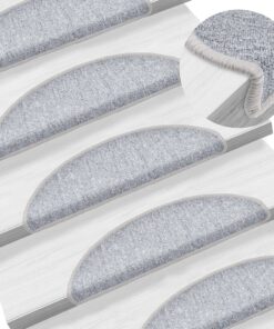 vidaXL Covorașe scară, 10 buc., gri deschis, 56x17x3 cm