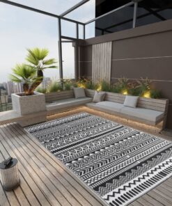 vidaXL Covor de exterior, negru, 190x290 cm, PP