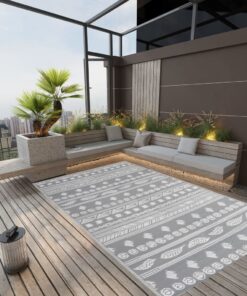 vidaXL Covor de exterior, gri, 190x290 cm, PP