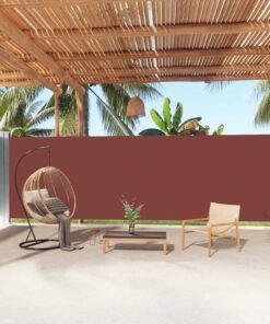 vidaXL Copertină laterală retractabilă, maro, 200x1000 cm