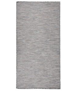 vidaXL Covor de exterior, maro şi albastru, 100x200 cm, țesătură plată