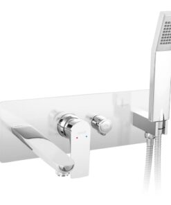 Baterie cada sau dus incastrata culoare crom cu set de dus inclus Ferro, Algeo Square