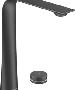 Baterie lavoar electronica Duravit D.1 250 din doua elemente montare pe lavoar si alimentare la retea 220V negru mat