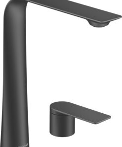 Baterie lavoar Duravit D.1 250 din doua elemente montare pe lavoar negru mat