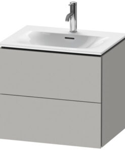 Dulap baza suspendat Duravit L-Cube 620x481mm cu doua sertare gri ciment mat