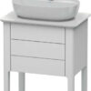 Dulap baza Duravit Luv 638x450mm cu doua sertare fara blat alb satinat mat lacuit