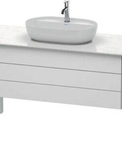Dulap baza Duravit Luv 1338x570mm cu doua sertare fara blat alb satinat mat lacuit