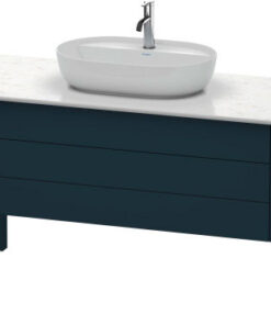 Dulap baza Duravit Luv 1338x570mm cu doua sertare fara blat albastru inchis satinat mat lacuit