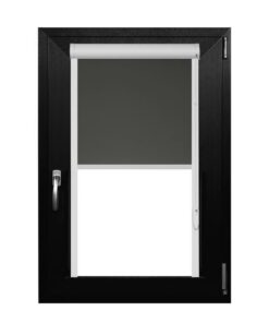 Rulou Textil Casetat , Opac , Gri Inchis , L 76 cm X H 100 cm