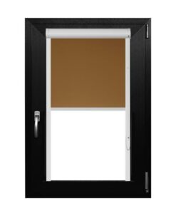 Rulou Textil Casetat , Opac , Maro Cafeniu , L 52 cm X H 120 cm