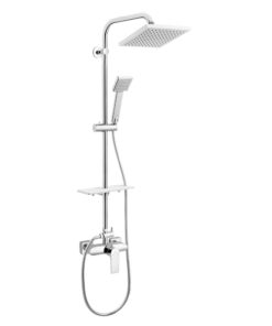 Coloana de dus cu baterie inclusa crom Ferro, Algeo Square