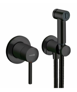 Set dus igienic incastrat negru mat Kludi Bozz