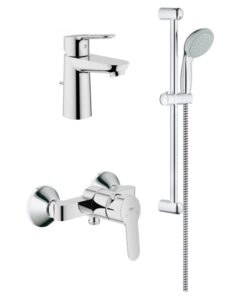 Set baterie lavoar, baterie dus si set de dus, crom lucios, Grohe BauEdge