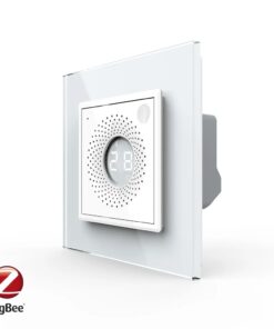 Senzor de Temperatura si Umiditate Livolo cu Rama din Sticla, Protocol Zigbee