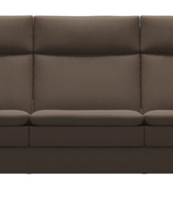 Canapea cu 3 locuri Stressless Aurora L cu spatar inalt cadru Walnut tapiterie piele Batik Mole