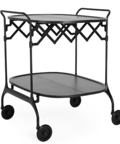 Masuta pliabila Kartell Gastone 1991 design Antonio Citterio & Oliver Low 68x62cm h70cm negru mat