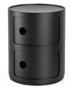 Comoda modulara Kartell Componibili 2 design Anna Castelli Ferrieri negru mat