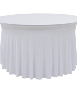 vidaXL Huse elastice masă lungi, 2 buc., alb, 150 x 74 cm