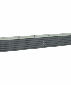 vidaXL Strat înălțat de grădină, gri, 400x80x44 cm, oțel galvanizat