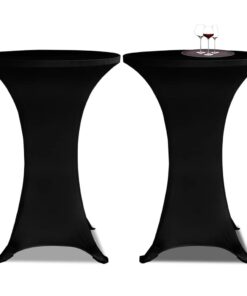 vidaXL Husă de masă cu picior Ø60 cm, 2 buc., negru, elastic