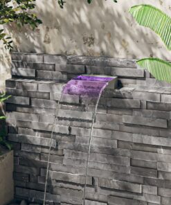 vidaXL Deversor de cascadă cu LED-uri RGB, 30 cm, oțel inoxidabil