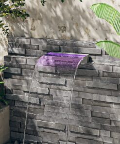 vidaXL Deversor de cascadă cu LED-uri RGB, 45 cm, oțel inoxidabil