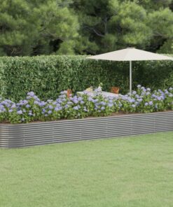 vidaXL Jardinieră grădină gri 584x140x68 cm oțel vopsit electrostatic