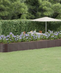 vidaXL Jardinieră grădină maro 584x140x68 cm oțel vopsit electrostatic
