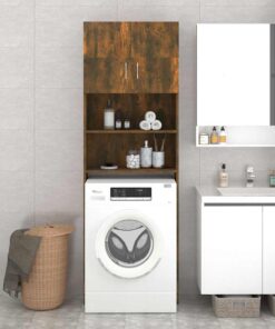 vidaXL Dulap mașină de spălat, stejar fumuriu, 64x25,5x190 cm