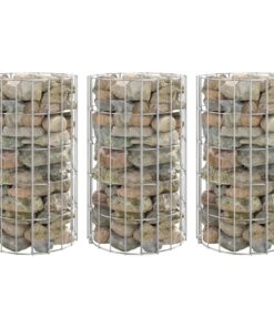 vidaXL Strat înălțat gabion 3 buc. Ø30x50 cm oțel galvanizat circular