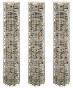 vidaXL Strat înălțat gabion 3 buc. Ø30x150 cm oțel galvanizat circular