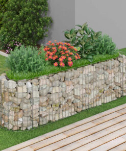 vidaXL Strat înălțat gabion, 190x50x50 cm, fier galvanizat