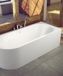 Cada baie asimetrica Besco Avita 160x75cm acril orientare dreapta