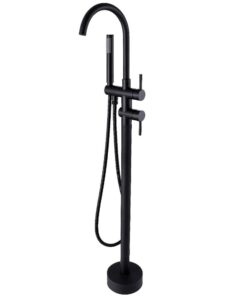 Baterie cada freestanding negru mat Besco Illusion I