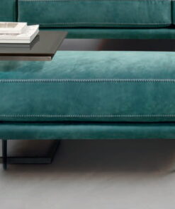 Ottoman Gamma Denny piele Nabuk H276 baza Dark Chrome - Titanium HandMade in Italy