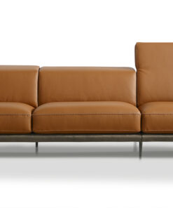 Canapea Gamma Denny 339cm piele Piuma E538 & Burt F614 baza Dark Chrome - Titanium HandMade in Italy