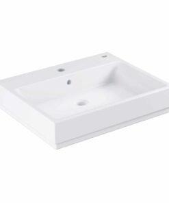 Lavoar baie pe blat alb 60 cm, dreptunghiular, Grohe Cube Ceramic Pure Guard