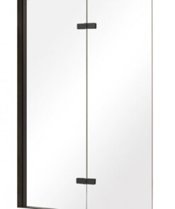 Paravan de cada Besco Lumix Black 2 100x145cm doua elemente mobile profil negru