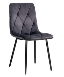 Scaun living din catifea cu picioare metalice BUC 210 gri