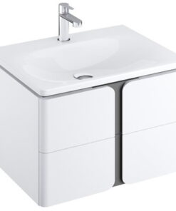 Dulap baza suspendat Ravak SD Balance 80cm cu doua sertare soft close alb-antracit