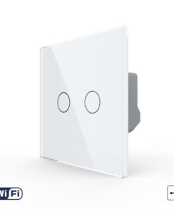 Intrerupator Dublu Cap Scara / Cruce Wi-Fi cu Touch LIVOLO din Sticla – Serie Noua
