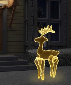 vidaXL Decorațiune de Crăciun ren cu plasă, 306 LED-uri, 60x24x89 cm